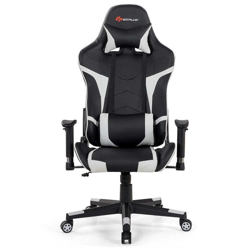 Adjustable Massage Gaming Chair High Back PU Leather Racing Gaming Chair Office Computer Reclining Chair with Lumbar Support