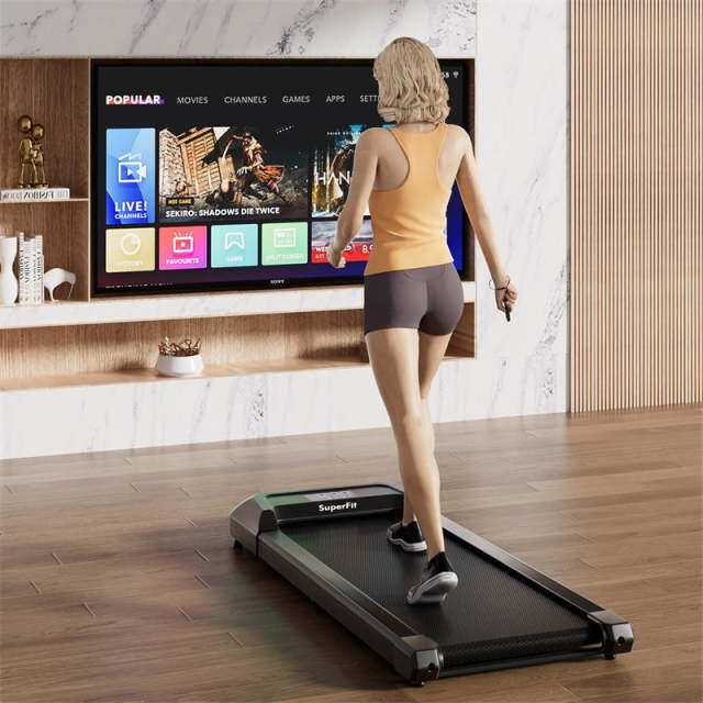 2-in-1 Walking Pad with 265lbs Capacity, Remote Control & LED Display, 2.25HP Under Desk Treadmill for Home, Office, Small Spaces
