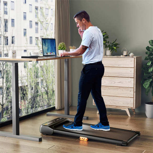 Walking Pad Under Desk Treadmill with LED Touch Screen, Watch-Like Remote Control, 12 Preset Programs, 265lbs Capacity for Home & Office