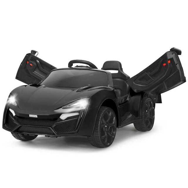 Kids Ride On Sports Car, 12V Battery Powered Electric Vehicle with Remote Control & LED Lights for Boys & Girls