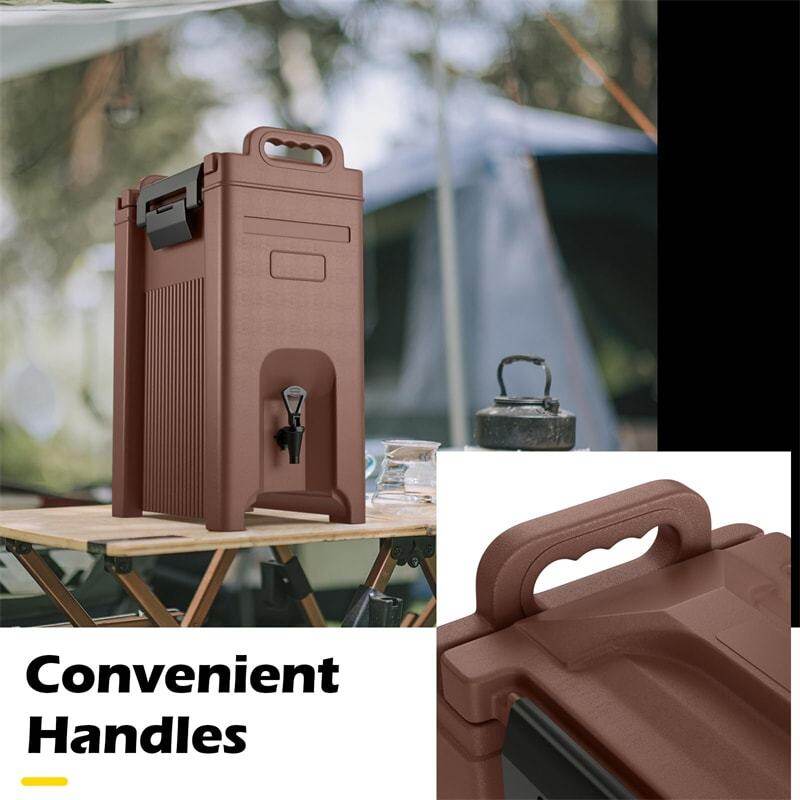 5 Gallon Insulated Beverage Dispenser/Server Food-grade Hot & Cold Drink Carrier with Handles & Spring Action Faucet