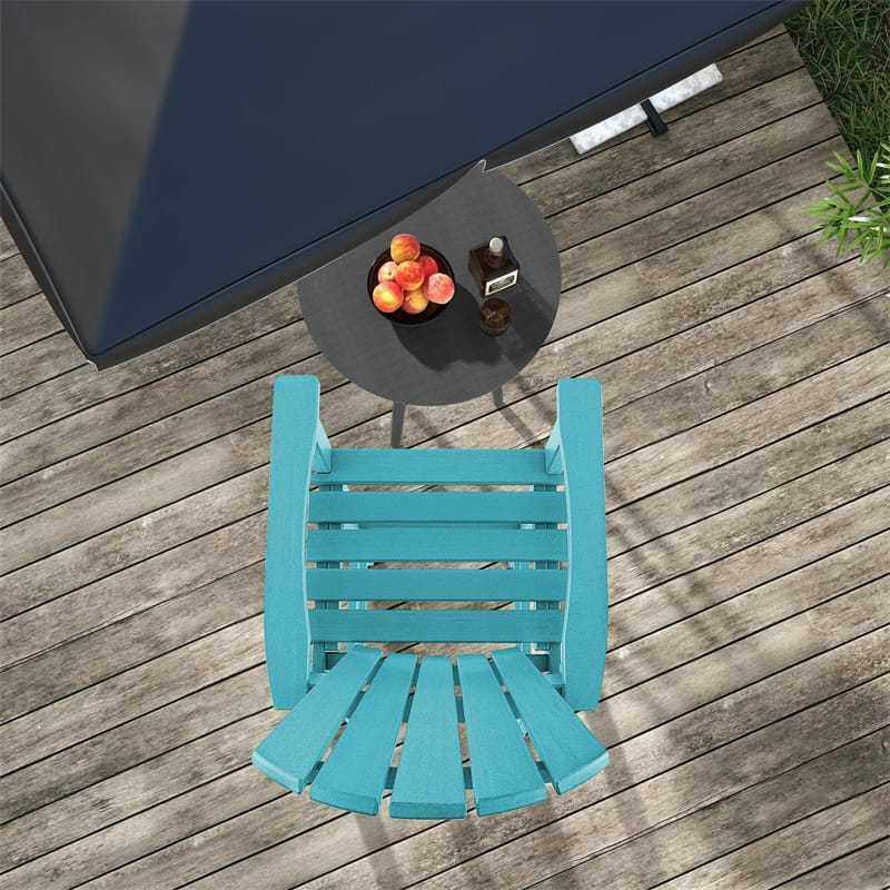 Outdoor HDPE Bar Stool, All-Weather 30" Tall Adirondack Chair with Armrests & Footrest, Bar Height Patio Chairs for Garden Deck Balcony