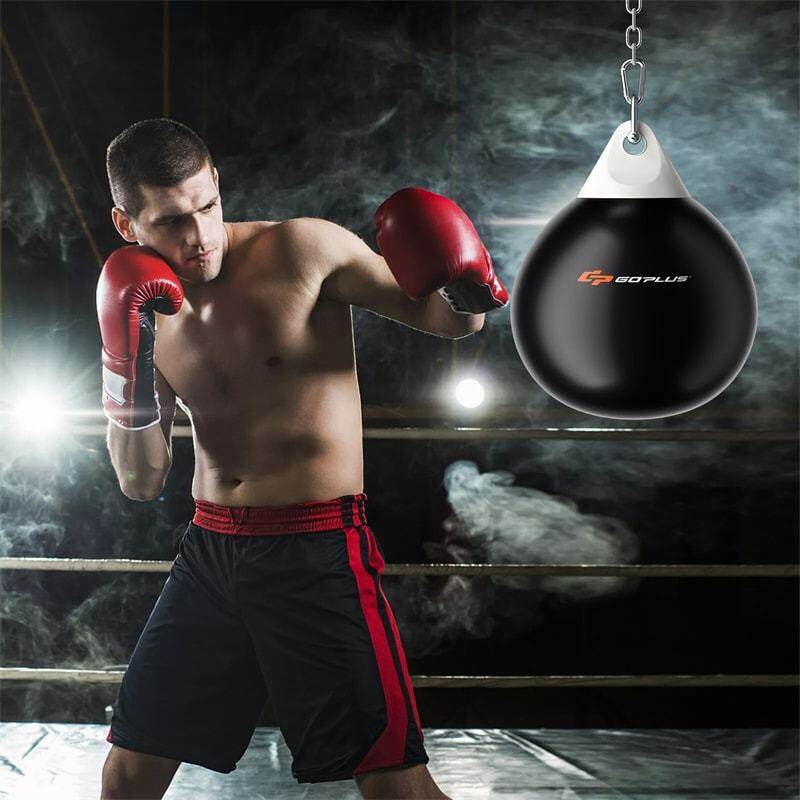 18" Water Aqua Punching Bag, 110LBS Heavy Bag with Adjustable Metal Chain & Water Injection Hose, Boxing Training Bag for Adults Fitness, MMA