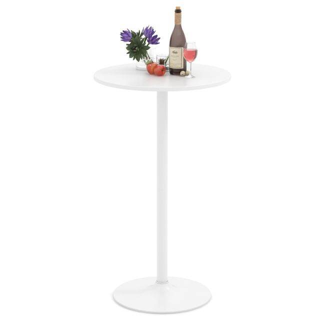 24" Round Pub Table, Height Adjustable Bar Height Cocktail Table with Metal Base, High Top Table for Home Bar, Bistro, Dining Room, Restaurant