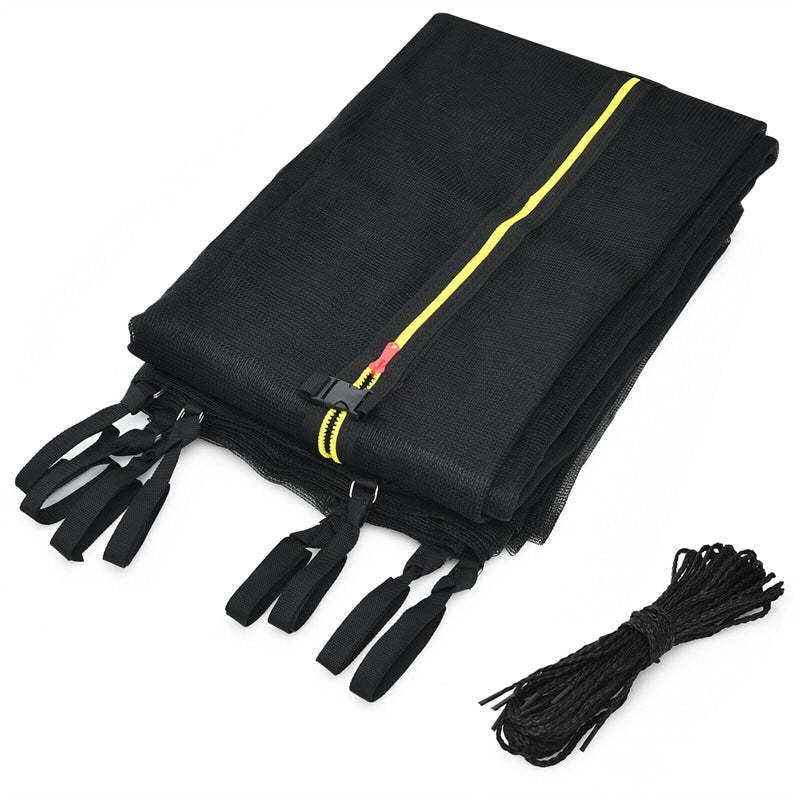 8FT Trampoline Net Replacement Weather-Resistant Trampoline Safety Enclosure with Double-Headed Zipper for 6 Poles