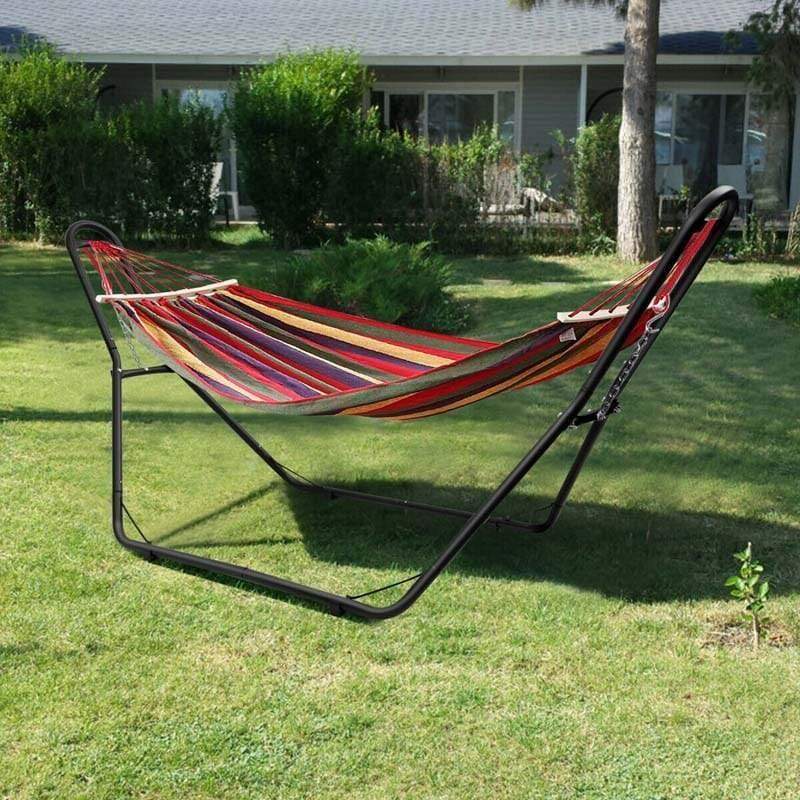 Steel Hammock Stand Universal 2 Person Heavy Duty Hammock Frame Adjustable Multi-Use Hammock Stand Fit 9-13FT Hammock