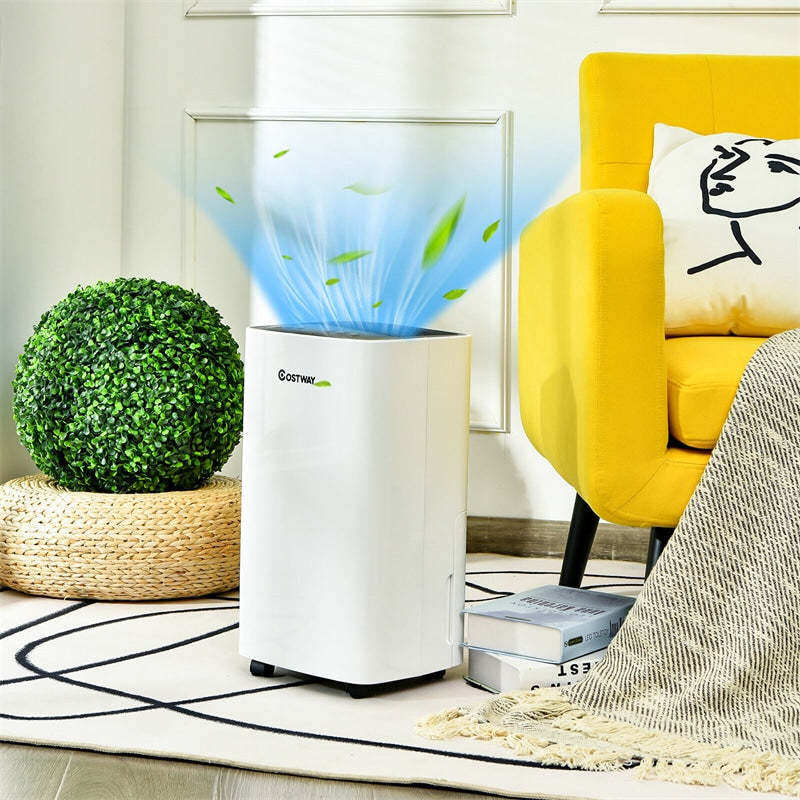 24 Pint Portable Dehumidifier for Home & Basements, 1500 Sq. Ft. Dehumidifier with 4 Wheels, 24H Timer, Auto/Manual Drainage