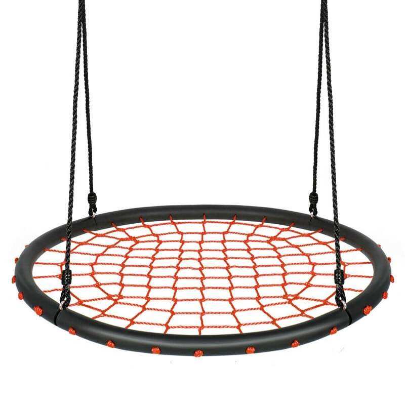 40'' Kids Round Spider Web Tree Saucer Swing Set