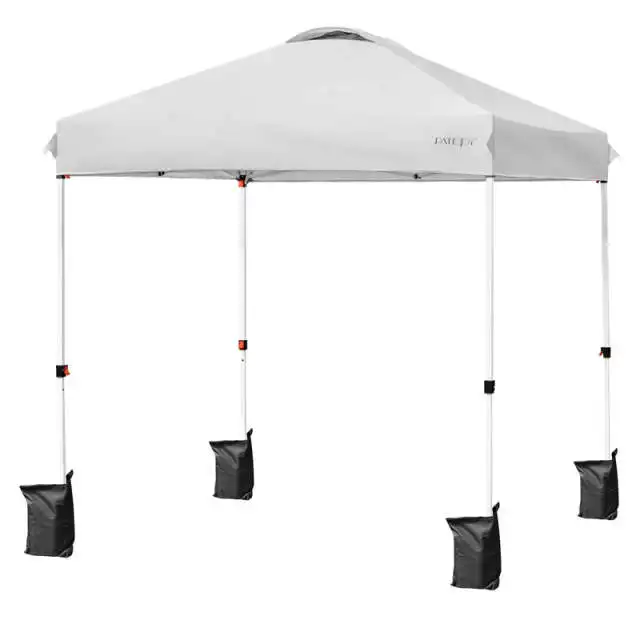6.6x6.6FT Outdoor Pop-up Canopy Tent with Height Adjustable, Roller Bag & Weight Bags, Commercial Instant Canopy Sun Shelter for Camping, Party