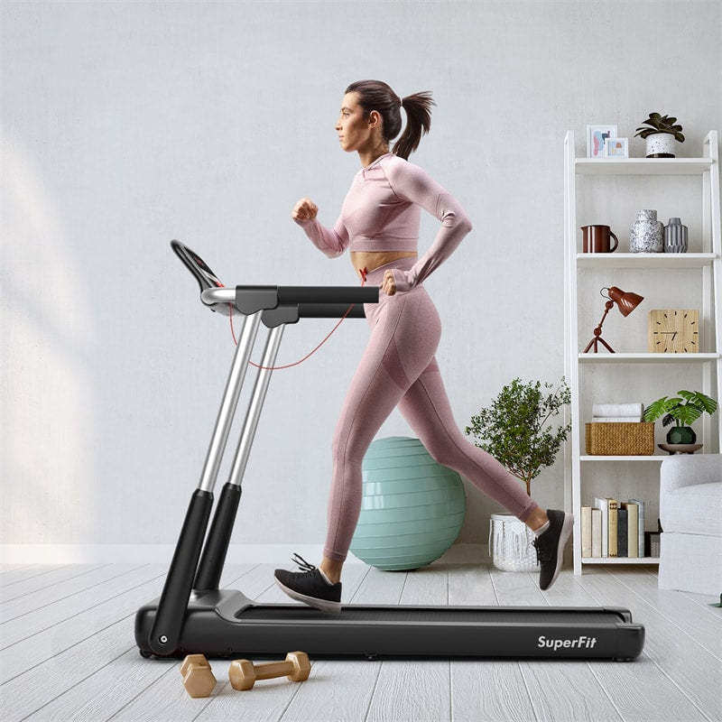 Superfit 2.25HP Folding Treadmill with LED Display & App Control, Portable Compact Running Walking Jogging Machine for Home Office, Small Spaces