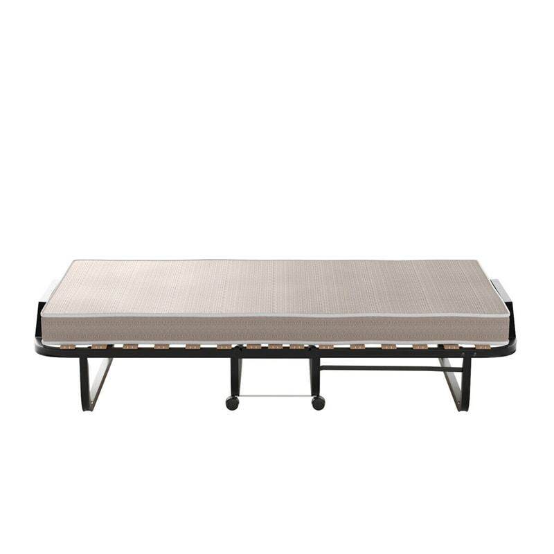 Portable Rollaway Bed, Folding Guest Bed with 4" Memory Foam Mattress & Sturdy Metal Frame on Wheels for Adults, Made in Italy