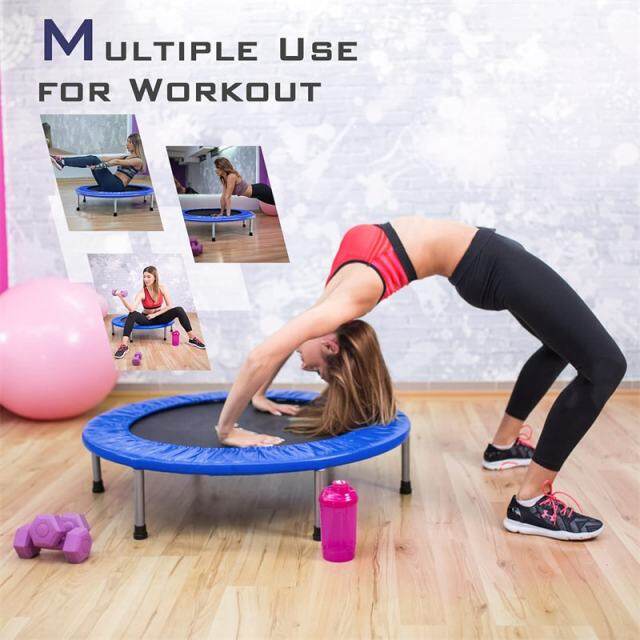 38" Mini Folding Trampoline, Foldable Fitness Rebounder for Adults & Kids, Indoor/Outdoor Exercise, Max Load 330lbs, Portable Workout Trampoline