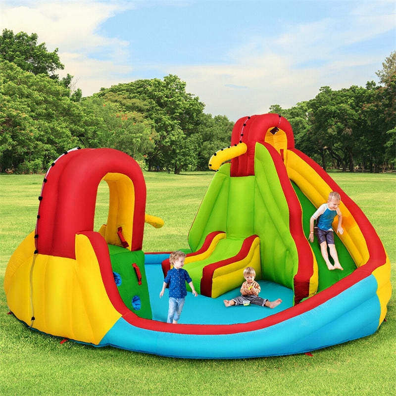 Inflatable Water Slide, 16x14FT Kids Mega Water Park with Dual Racing Slide, Large Splash Pool, Climbing Wall & Water Cannon for Backyard Party Gifts