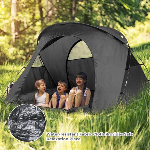 2-Person Tent Cot, 4-in-1 Folding Elevated Camping Tent with Waterproof Rainfly, Self-Inflating Mattress, Carry Bag, Portable Off Ground Tent