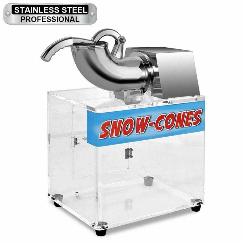 440lbs/H Commercial Snow Cone Machine, Stainless Steel Ice Shaver with Dual Blades, 110V Electric Shaved Ice Machine for Home, Restaurant, Party, Bar