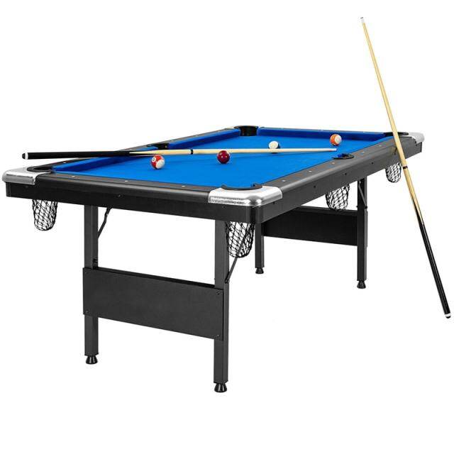 6FT Folding Pool Table, 76" Portable Billiard Table with Accessory Kit, 2 Cues, 16 Balls, Chalk, Brush, Adjustable Feet for Kids & Adults Family Game