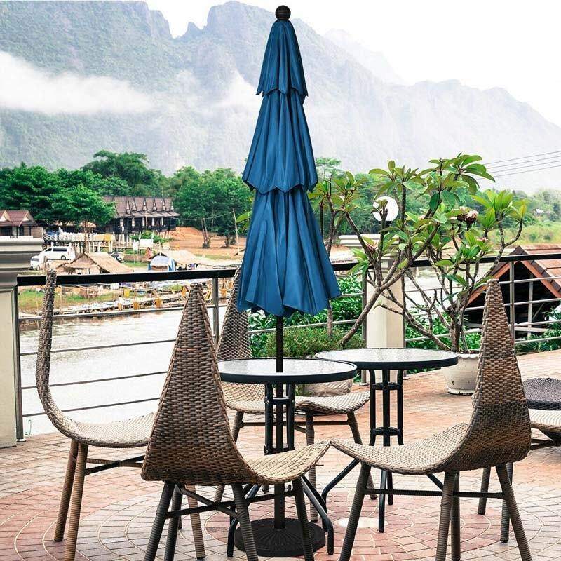 10ft 3 Tier Patio Market Umbrella with Double Vented & Easy Tilt Adjustment