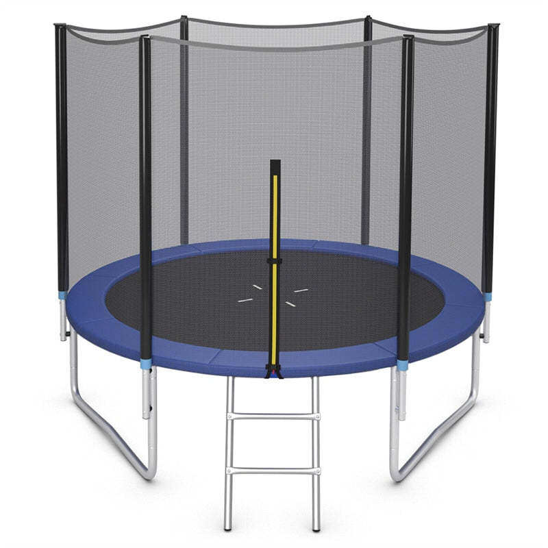 10FT Outdoor Trampoline Bounce Combo All-weather Backyard Trampoline with Safety Enclosure Net Combo & Ladder for Kids Adults