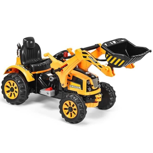 12V Kids Ride-On Excavator Truck, Battery-Powered Construction Vehicle with Front Loader Shovel, Ride-On Digger Toy for Boys Girls Ages 3-8