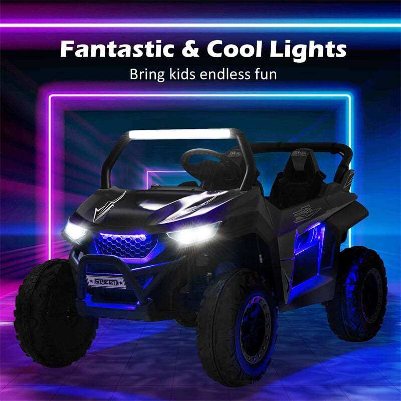 12V 2-Seater Ride On UTV, Kids Electric Vehicle with Remote Control, LED Lights, Music & Storage, Battery Powered Off-Road Car for 3-8 Years