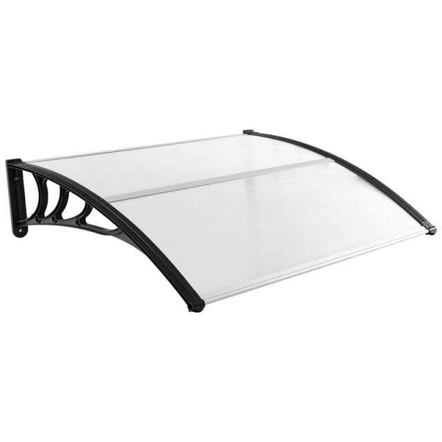 40" x 48" Window Awning, Modern Polycarbonate Overhead Door Awning Canopy with Hollow Sheet for Rain Snow Sunlight UV Protection UPF 50+