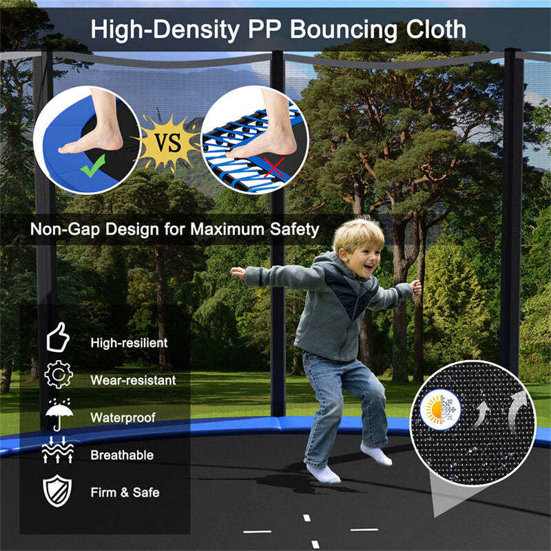 10FT Outdoor Trampoline Bounce Combo All-weather Backyard Trampoline with Safety Enclosure Net Combo & Ladder for Kids Adults