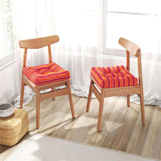 Set of 2 Waterproof Tufted Patio Chair Cushions with High Elasticity, 21" x 21" Deep Seat Square Pillows for Indoor & Outdoor Furniture