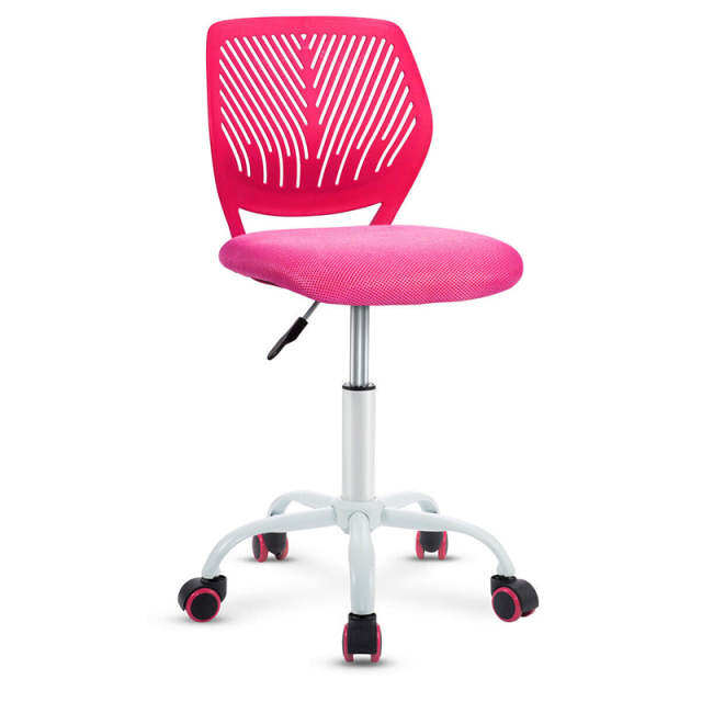 Kids Desk Chair, Height Adjustable Children Office Study Computer Chair with Lumbar Support, Mid Back Swivel Armless Mesh Task Student Chair
