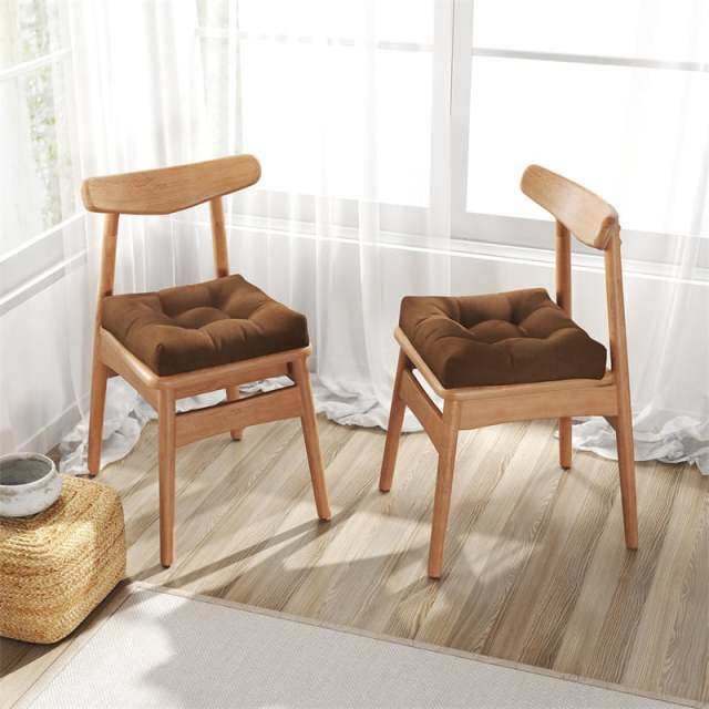 Set of 2 Waterproof Tufted Patio Chair Cushions with High Elasticity, 21" x 21" Deep Seat Square Pillows for Indoor & Outdoor Furniture