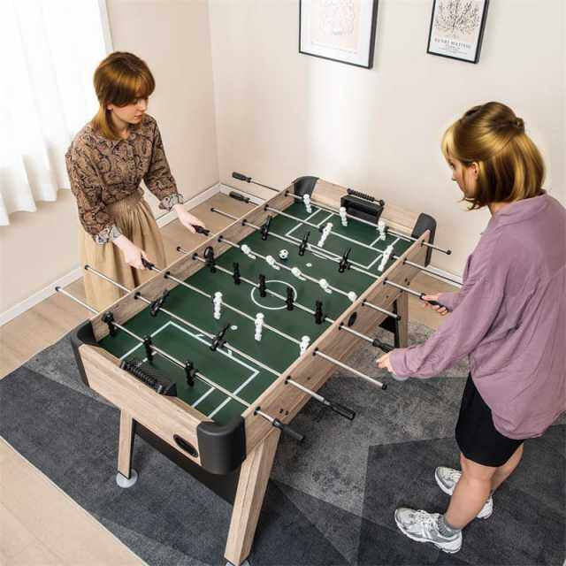 54" Foosball Table for Adults, Competition Full-Size Arcade Soccer Game Table with 2 Balls, 26 Players & Adjustable Leg Levelers