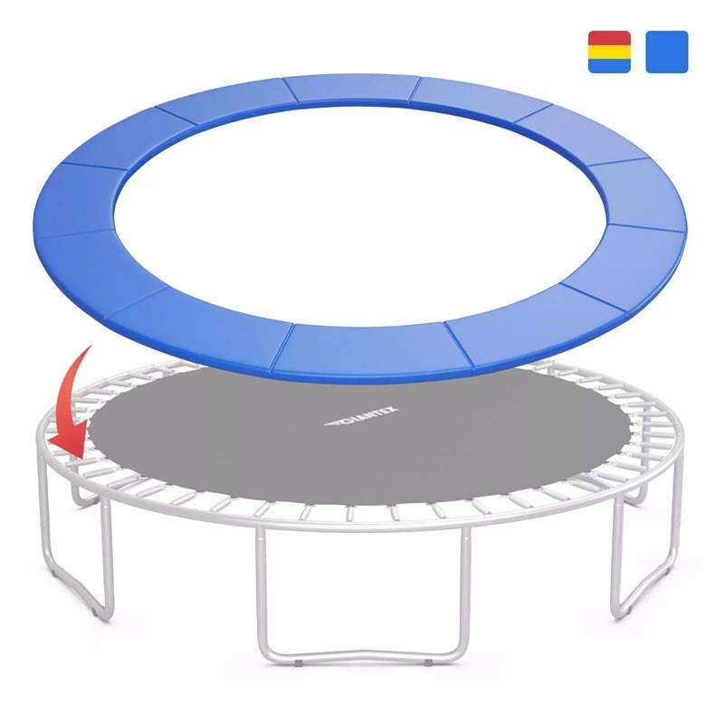 12FT Universal Trampoline Pad No Pole Holes, Waterproof Trampoline Spring Cover, Tear-Resistant Replacement Safety Pad for Trampolines