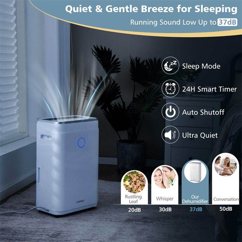 60-Pint Portable Dehumidifier for Basement, 4000 Sq. Ft Dehumidifier with Drain Hose, 3 Operating Modes, 24H Timer, Water Tank for Home, Large Spaces