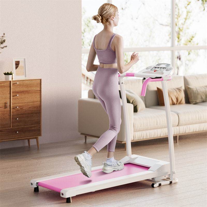 800W Folding Treadmill, Electric Motorized Running Machine with LED Display, 12 Preset Programs, Pulse Sensor & Built-in Wheels for Home Use