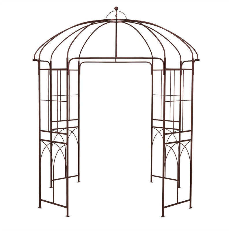 Birdcage Shape Garden Arbor, 8.4' x 7' Heavy Duty Metal Garden Gazebo Pergola Arch Trellis for Climbing Plants, Outdoor Wedding Party Decor