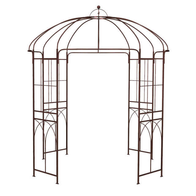 Birdcage Shape Garden Arbor, 8.4' x 7' Heavy Duty Metal Garden Gazebo Pergola Arch Trellis for Climbing Plants, Outdoor Wedding Party Decor