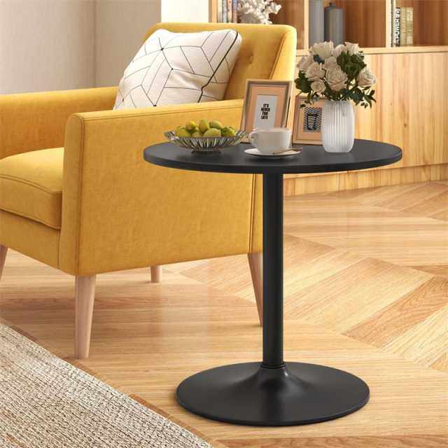 24" Round Pub Table, Height Adjustable Bar Height Cocktail Table with Metal Base, High Top Table for Home Bar, Bistro, Dining Room, Restaurant