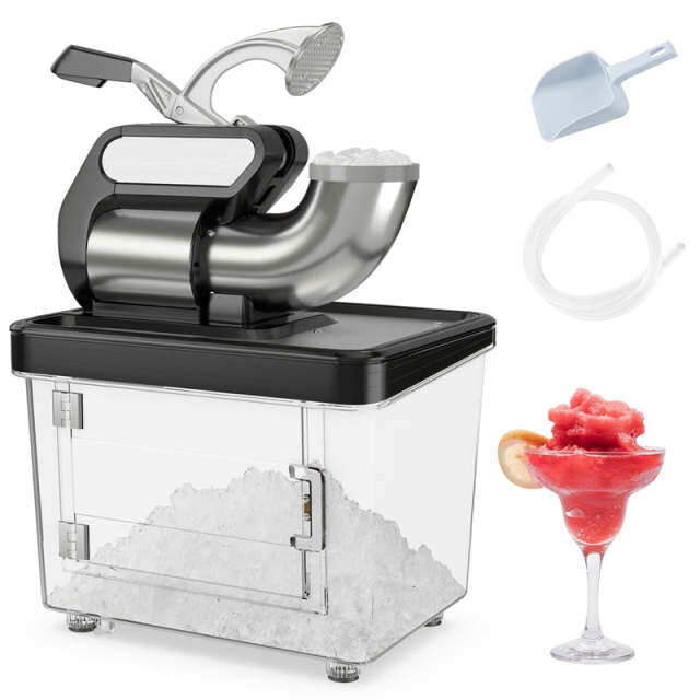 660LBS/H Commercial Snow Cone Machine, 300W ETL-Approved 120V Electric Ice Shaver with Stainless Steel Dual Blades for Home, Restaurants, Bars
