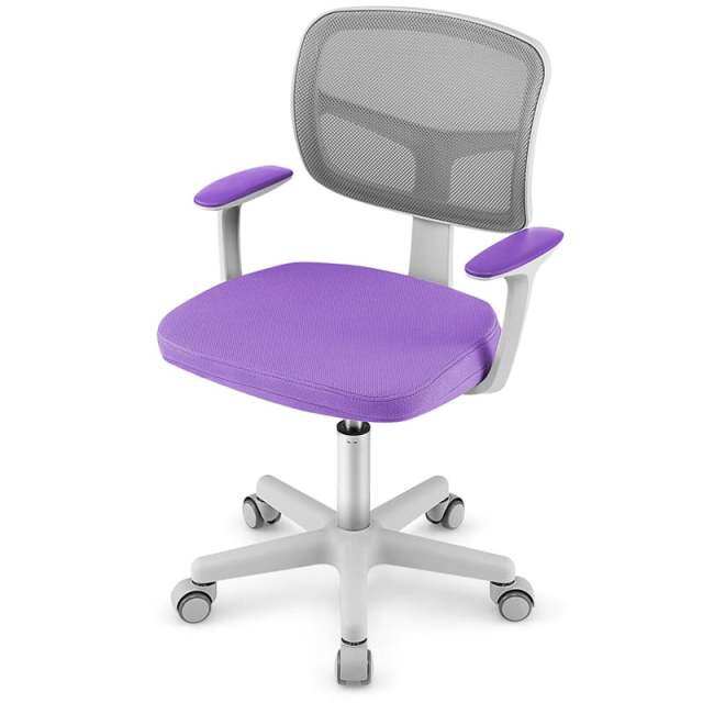 Kids Desk Chair, Adjustable Children Study Computer Chair with Wheels, Arms & Lumbar Support, Swivel Mesh Office Chair for Boys Girls Aged 4-13