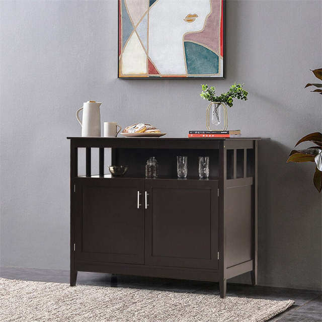 Modern Buffet Cabinet, Freestanding Wood Kitchen Sideboard with Storage, Adjustable Shelf, 2 Doors, Dining Console Table for Living Room Hallway