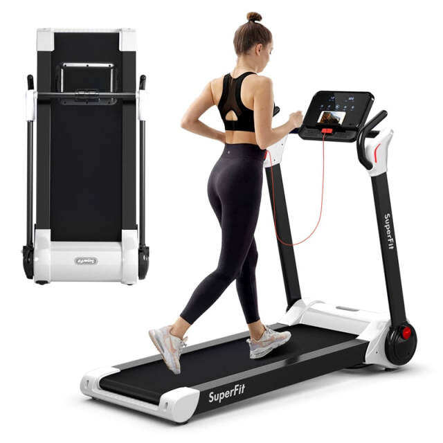 2.25HP Electric Folding Treadmill Motorized Running Machine with LED Display & Bluetooth Speaker APP Control