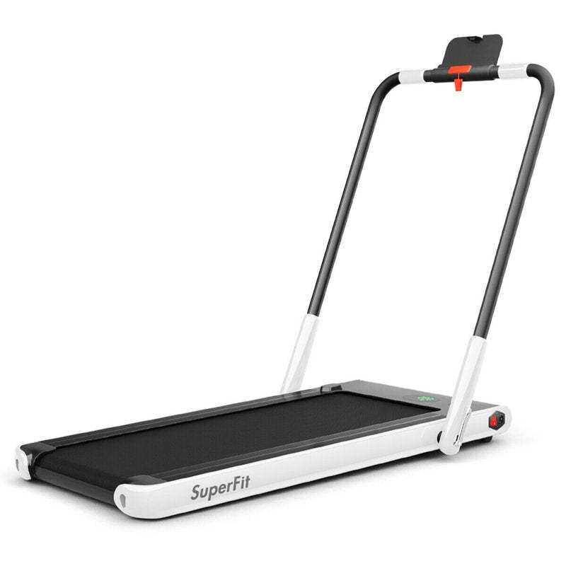 2.25HP 2-in-1 Folding Under Desk Treadmill with LED Display, Remote & APP Control, Portable Electric Walking Running Machine for Home Office