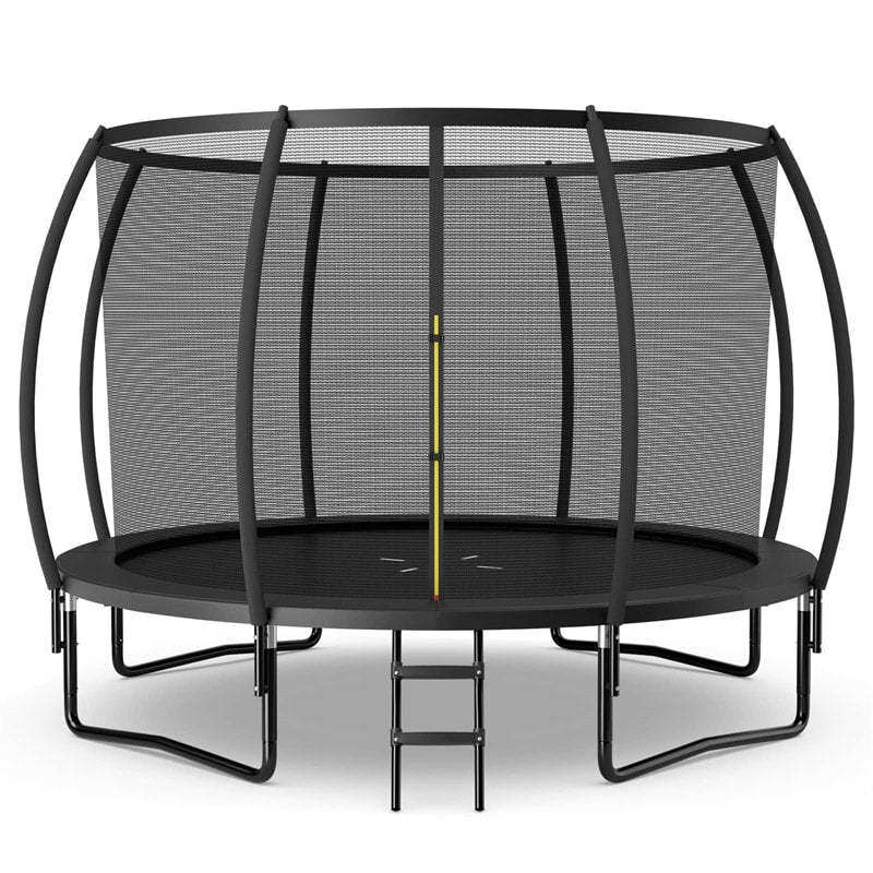 8FT Trampoline Outdoor Recreational Trampoline with Enclosure Net Safety Pad & Ladder for Kids Adults