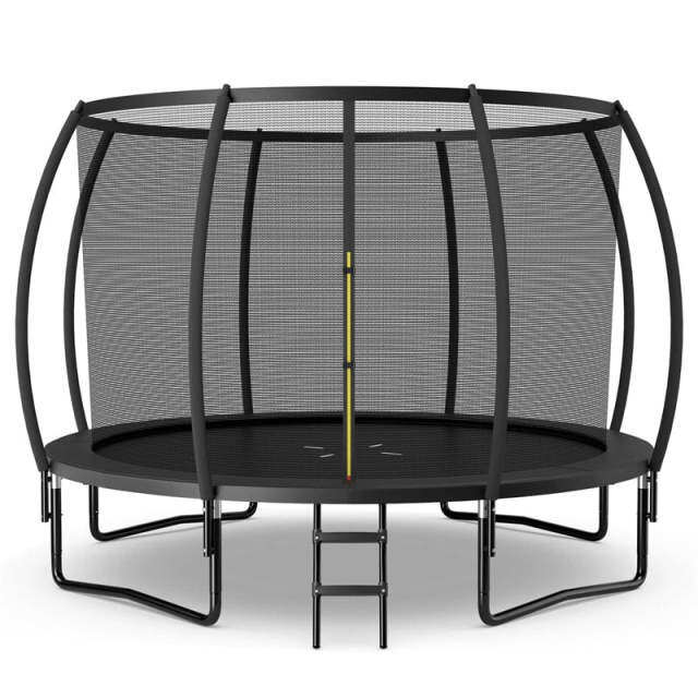 8FT Trampoline Outdoor Recreational Trampoline with Enclosure Net Safety Pad & Ladder for Kids Adults