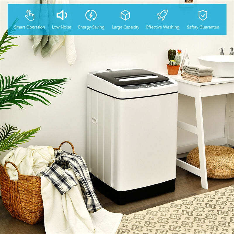 Full-Automatic Washing Machine, Energy Star 1.5Cu.Ft Portable Laundry Washer & Spinner Combo 11lbs Capacity with 8 Programs for Apartment, Dorm