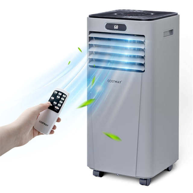 10000 BTU 4-in-1 Portable Air Conditioner with Dehumidifier, Remote, 24H Timer, Window Kit, Cools 350 Sq.Ft for Living Room, Bedroom, Office