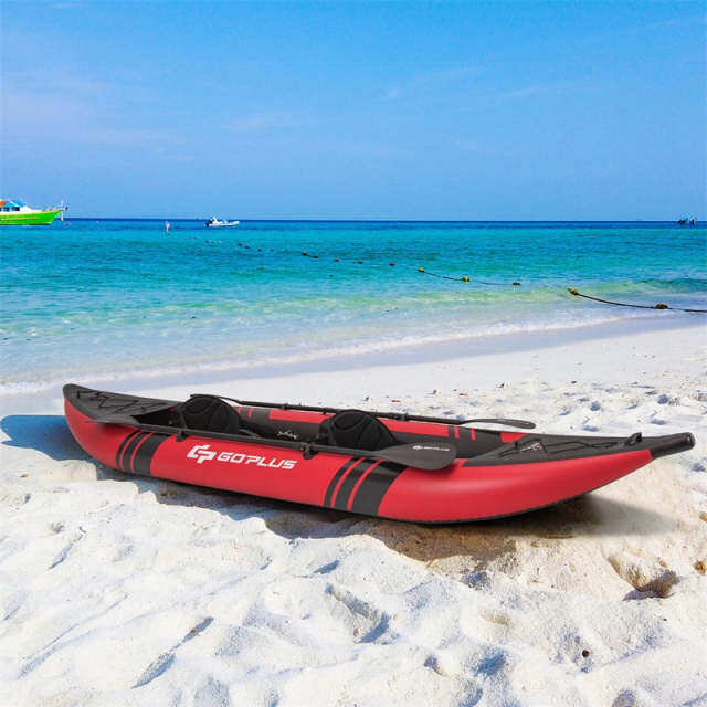 2-Person Inflatable Kayak with 2 Aluminium Paddles, EVA Padded Seats, 507LB Capacity, Carry Bag & Repair Kit, Portable Touring Kayak for Adults