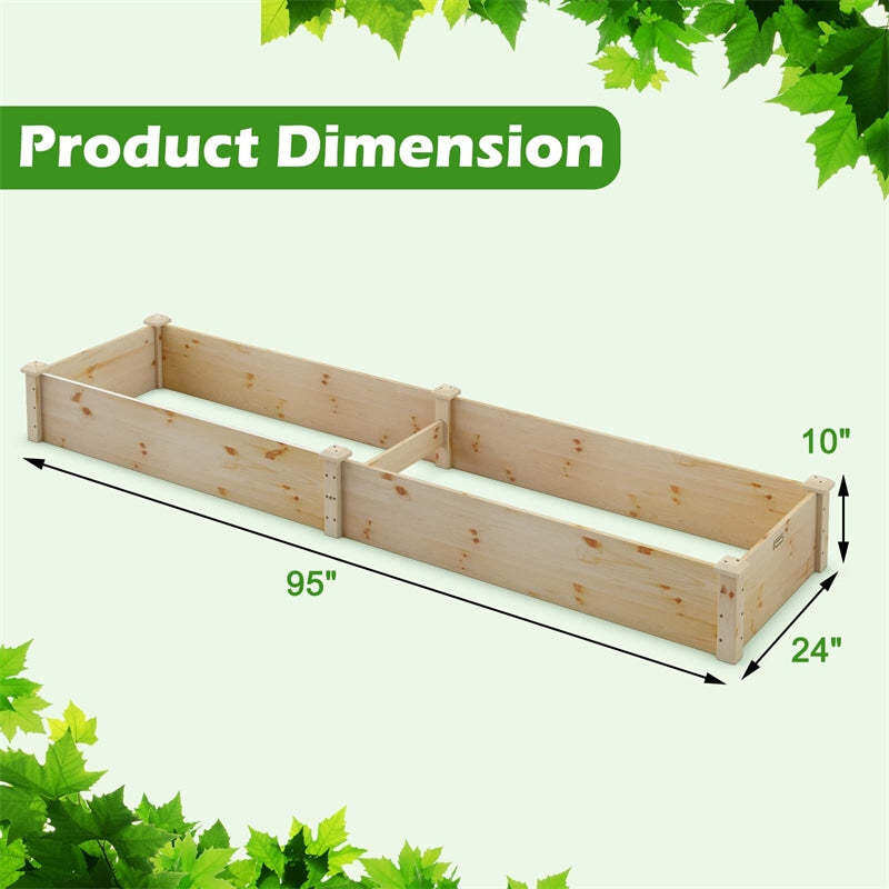 Wooden Raised Garden Bed, Outdoor Planter Box for Flowers, Vegetables, Herbs & Fruits, Elevated Garden Bed Kit for Patio, Backyard, Lawn