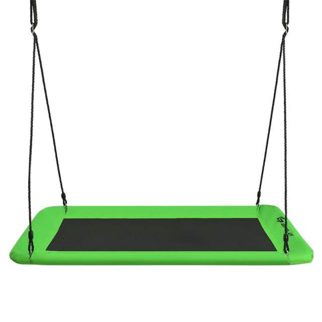 Giant 60" Platform Tree Swing with 2 Hanging Straps for Kids & Adults, Steel Frame Rectangle Saucer Swing for Indoor Outdoor Backyard
