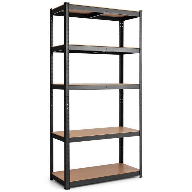 5-Tier Metal Storage Shelves, Heavy Duty Steel Shelving Unit, Adjustable Garage Tool Organizer Rack, Bolt-Free Assembly, 2000 lbs Capacity