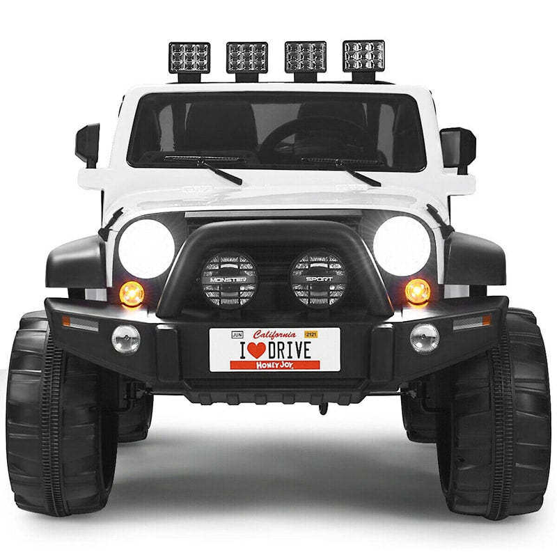 2-Seater Kids Ride on Truck, 12V Battery Powered Electric Vehicle with Remote Control & Lights for Boys Girls Gifts -s